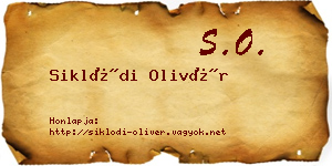 Siklódi Olivér névjegykártya